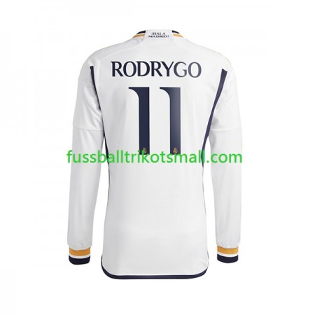 Fußballtrikots Real Madrid Rodrygo Goes 11 2023-2024 Langarm Heimtrikotsatz kaufen